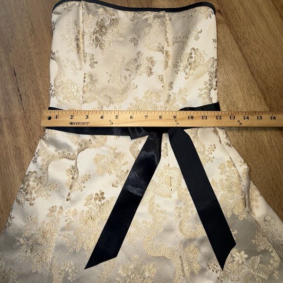 Gunne Sax Jessica McClintock Party Dress Strapless Bow Size 1/2 90s Y2K - Picture 6 of 12